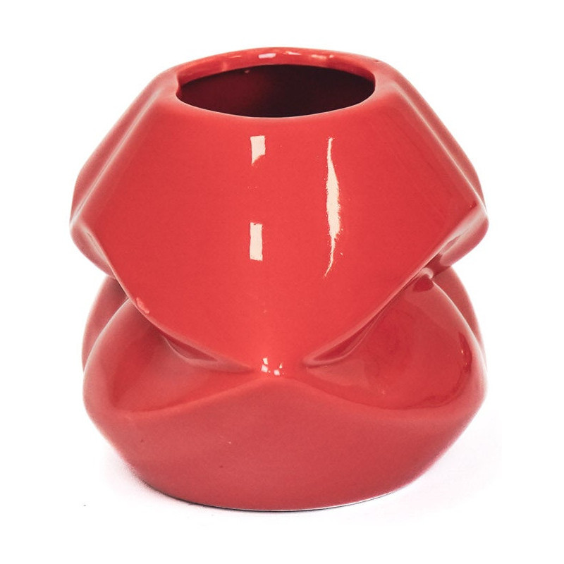 Vase bouche en céramique rouge 21 x...