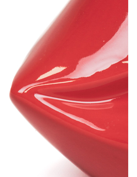 Vase bouche en céramique rouge 21 x 19 x 11 cm Lip