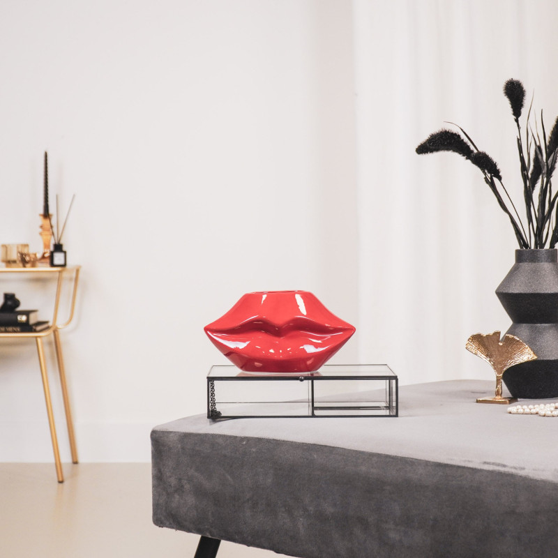 Vase bouche en céramique rouge 21 x...
