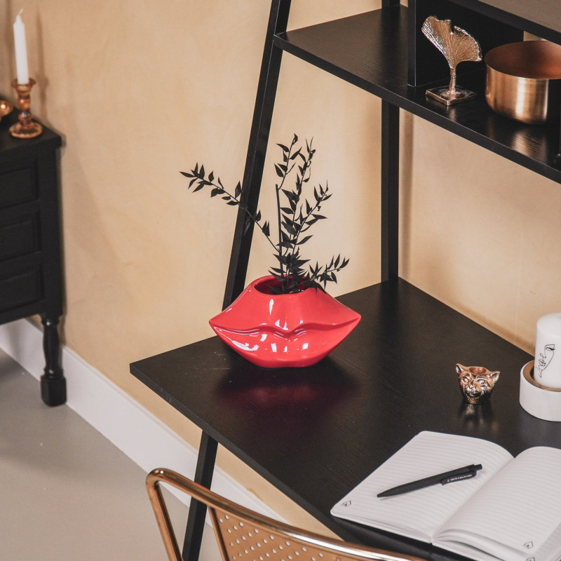 Vase bouche en céramique rouge 21 x...