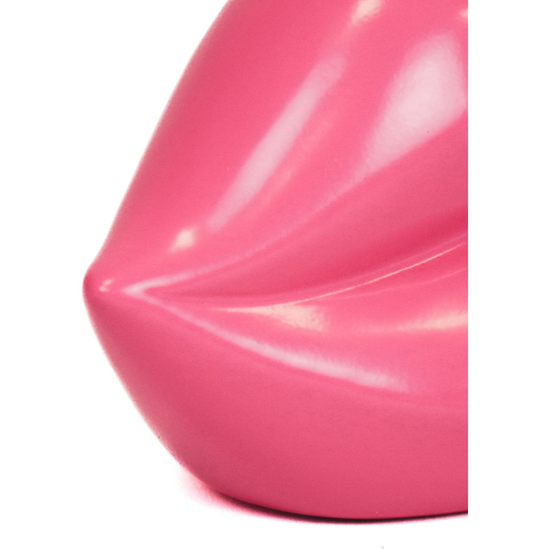Vase bouche en céramique rose fluo...