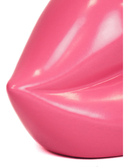 Vase bouche en céramique rose fluo 15,5 x 6,5 x 7,5 cm Lip