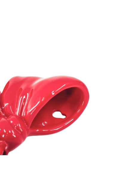 Vase mural nœud en céramique rouge 19 x 18,5 x 5,5 cm Bow