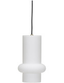 Suspension en verre et fer blanc mat 15 x 25 cm Pilule Down