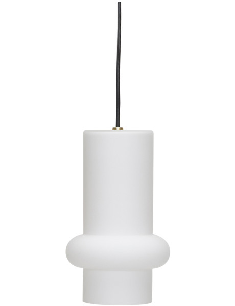 Suspension en verre et fer blanc mat 15 x 25 cm Pilule Down
