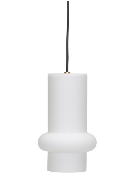 Suspension en verre et fer blanc mat 15 x 25 cm Pilule Down