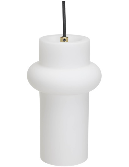 Suspension en verre et fer blanc mat 15 x 25 cm Pilule Up