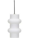Suspension en verre et fer blanc mat 15 x 25 cm Pilule Double