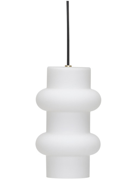 Suspension en verre et fer blanc mat 15 x 25 cm Pilule...