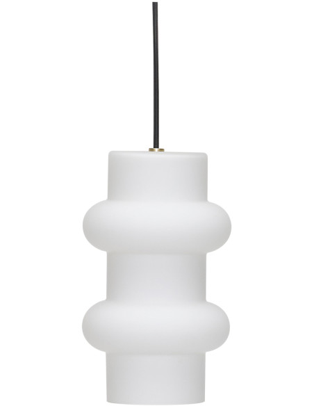 Suspension en verre et fer blanc mat 15 x 25 cm Pilule Double