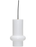 Suspension en verre et fer blanc brillant 15 x 25 cm Pilule Down