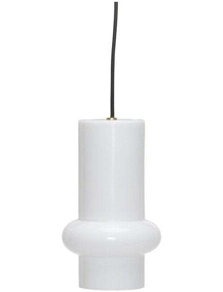 Suspension en verre et fer blanc brillant 15 x 25 cm...
