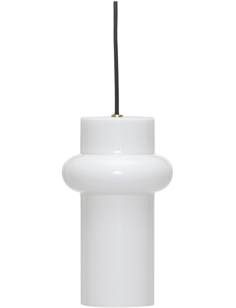 Suspension en verre et fer blanc brillant 15 x 25 cm...