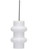Suspension en verre et fer blanc brillant 15 x 25 cm Pilule Double