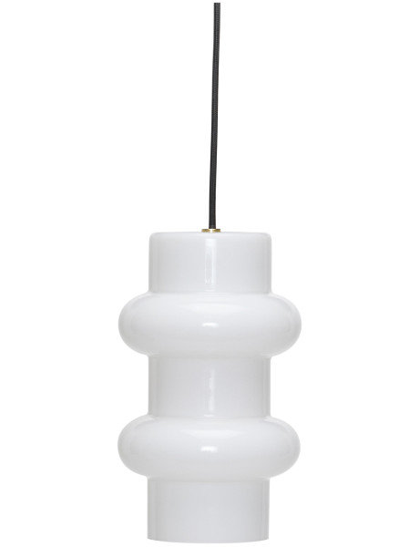 Suspension en verre et fer blanc brillant 15 x 25 cm...