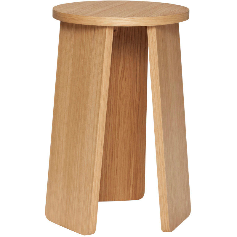 Tabouret tripode en MDF plaqué chêne...