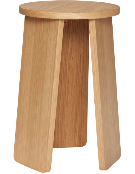 Tabouret tripode en MDF plaqué chêne naturel 35 x 55 cm Split