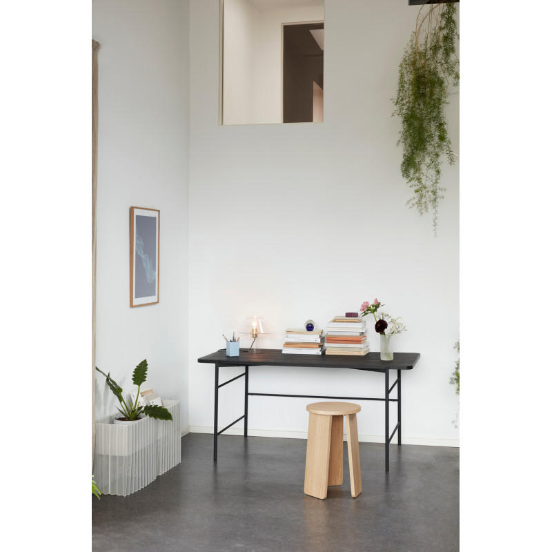 Tabouret tripode en MDF plaqué chêne...