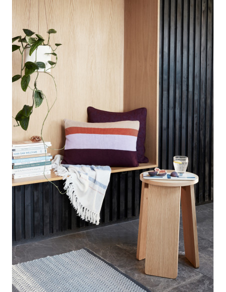 Tabouret tripode en MDF plaqué chêne naturel 35 x 55 cm Split