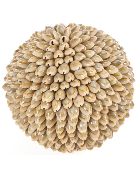 Boule décorative beige en coquillages naturels 13 x 13 x 13 cm The Oluolu