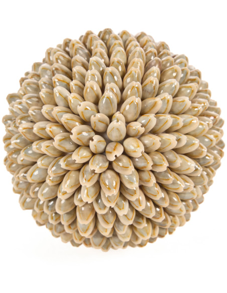 Boule décorative beige en coquillages naturels 13 x 13 x 13 cm The Oluolu