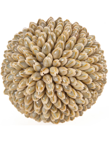 Boule décorative beige en coquillages naturels 13 x 13 x 13 cm The Oluolu
