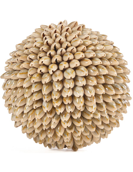 Boule décorative beige en coquillages naturels 13 x 13 x 13 cm The Oluolu