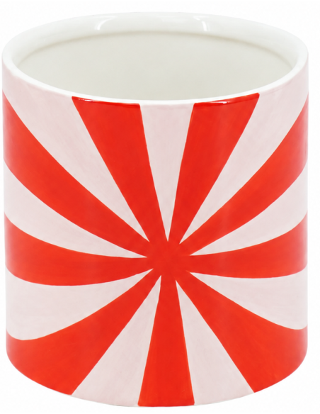 Cache-pot en dolomite rouge et rose 12,5 x 12,5 x 13 cm Swirl