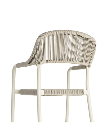 Lot de 2 chaises de jardin empilables en aluminium et rotin PE taupe 57 x 61 x 82 cm Terrana