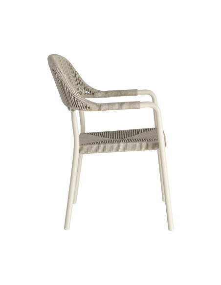 Lot de 2 chaises de jardin empilables en aluminium et rotin PE taupe 57 x 61 x 82 cm Terrana