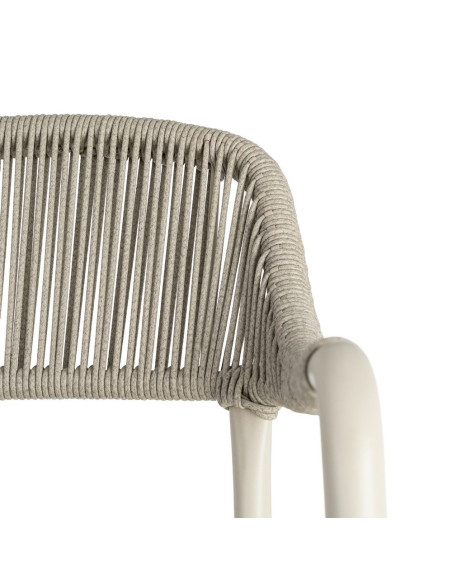 Lot de 2 chaises de jardin empilables en aluminium et rotin PE taupe 57 x 61 x 82 cm Terrana