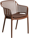 Lot de 4 chaises de jardin empilables en polypropylène marron 55 x 61 x 80 cm Solära