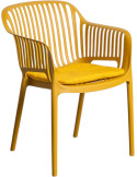 Lot de 4 chaises de jardin empilables en polypropylène moutarde 55 x 61 x 80 cm Solära