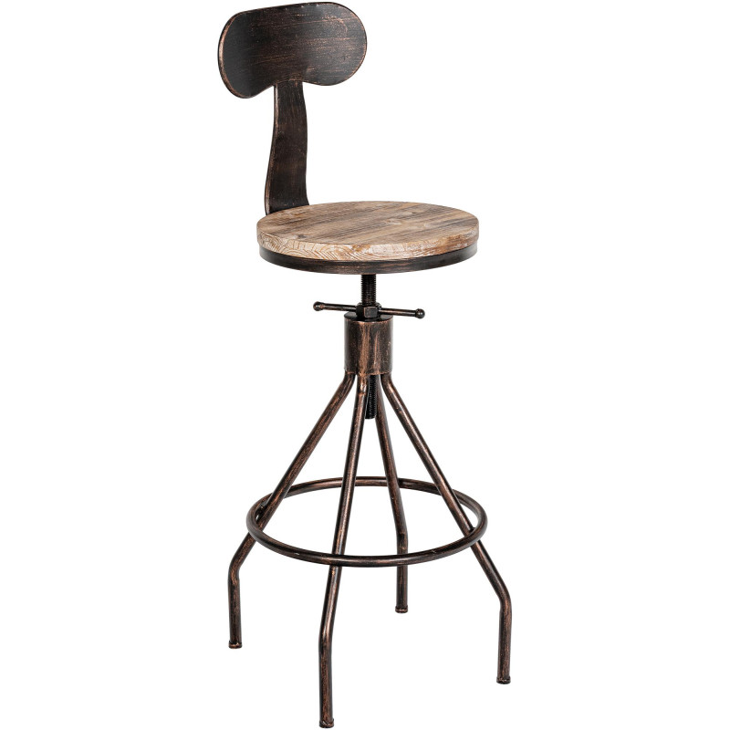 Tabouret de bar réglable en bois de...