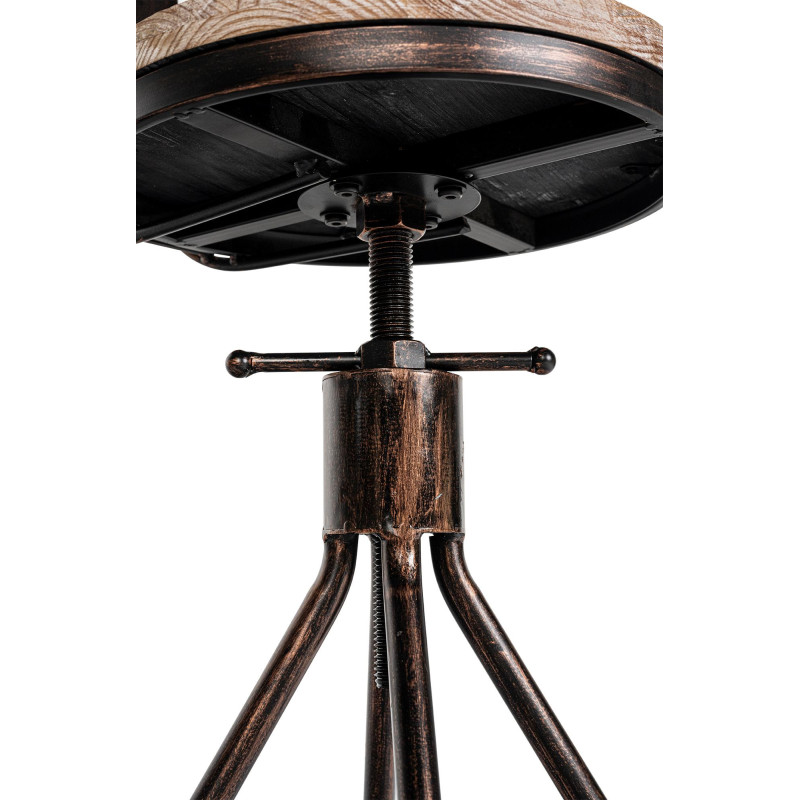 Tabouret de bar réglable en bois de...