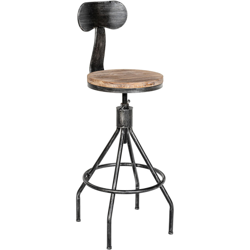 Tabouret de bar réglable en bois de...
