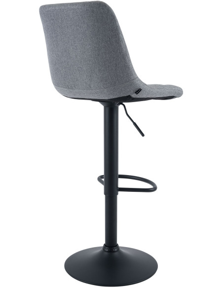 Tabouret de bar réglable en tissu gris et métal noir 44 x 50 x 108 cm Lioran