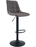 Tabouret de bar réglable en tissu gris foncé et métal noir 44 x 50 x 108 cm Lioran