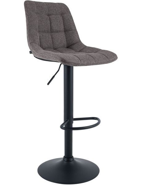 Tabouret de bar réglable en tissu gris foncé et métal...