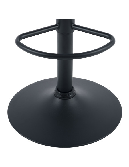 Tabouret de bar réglable en tissu gris foncé et métal noir 44 x 50 x 108 cm Lioran