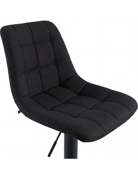 Tabouret de bar réglable en tissu noir et métal noir 44 x 50 x 108 cm Lioran