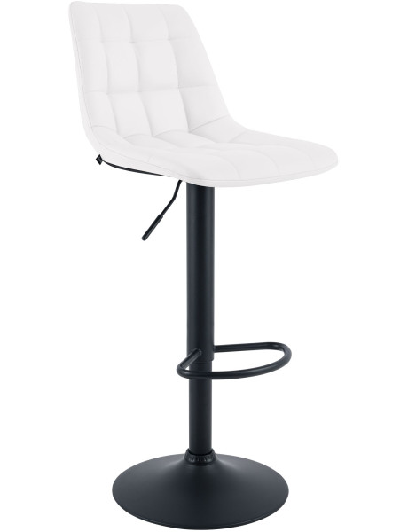 Tabouret de bar réglable en revêtement synthétique blanc...