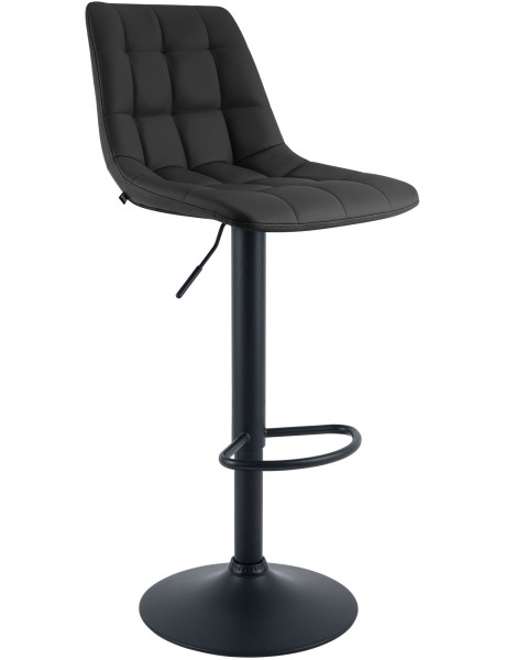 Tabouret de bar réglable en revêtement synthétique noir...