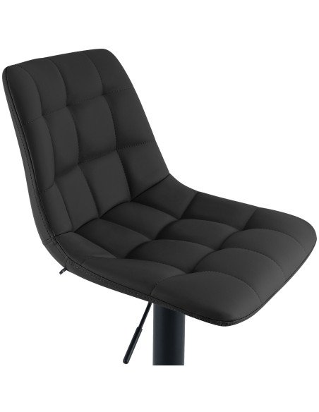 Tabouret de bar réglable en revêtement synthétique noir et métal noir 44 x 50 x 108 cm Lioran