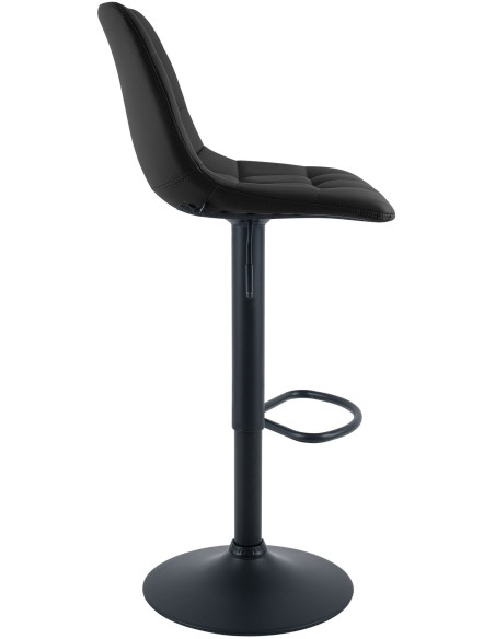 Tabouret de bar réglable en revêtement synthétique noir et métal noir 44 x 50 x 108 cm Lioran