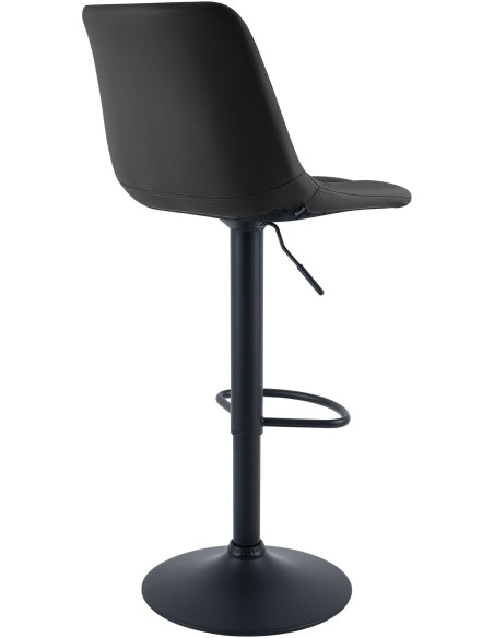 Tabouret de bar réglable en revêtement synthétique noir et métal noir 44 x 50 x 108 cm Lioran