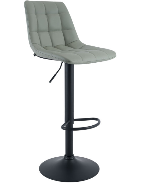 Tabouret de bar réglable en revêtement synthétique gris et métal noir 44 x 50 x 108 cm Lioran