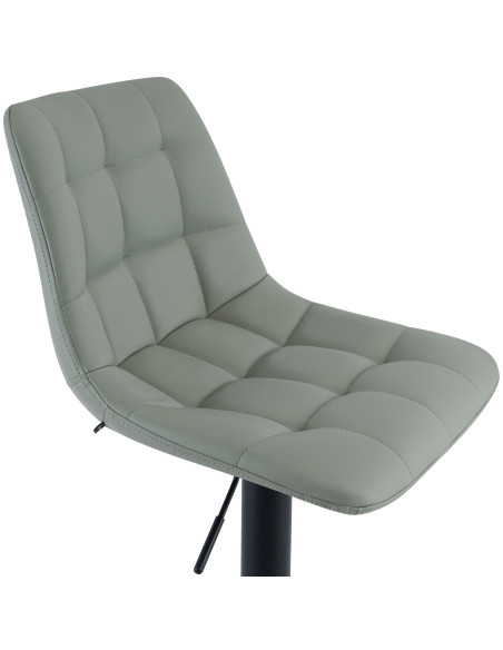 Tabouret de bar réglable en revêtement synthétique gris et métal noir 44 x 50 x 108 cm Lioran