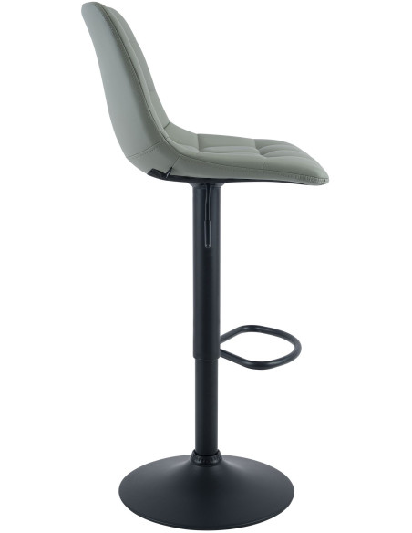 Tabouret de bar réglable en revêtement synthétique gris et métal noir 44 x 50 x 108 cm Lioran