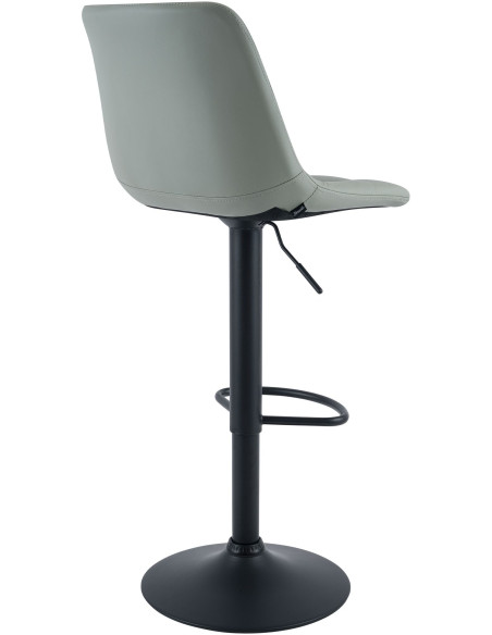 Tabouret de bar réglable en revêtement synthétique gris et métal noir 44 x 50 x 108 cm Lioran